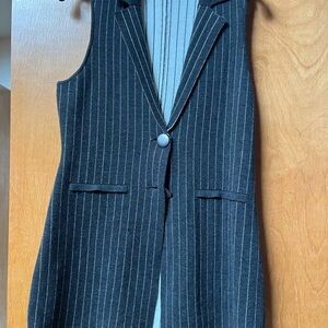 Black Pinstripe Vest